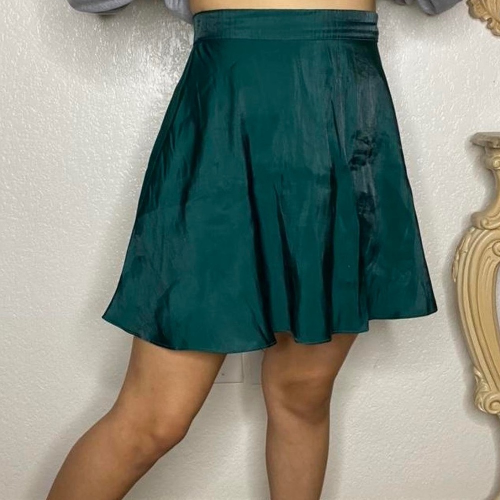 Dark Green Silky Skirt